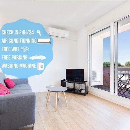 Appartement Cosy Tout Confort - Climatisation, Balcon, Wifi - Proche Airbus, Purpan, Aeroport, Stade Ernest Wallon Toulouse Buitenkant foto